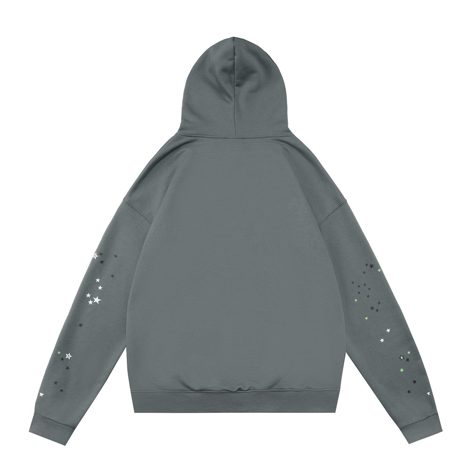 Sp5der Green Text Spider‑Web Dark Grey Pullover Hoodie