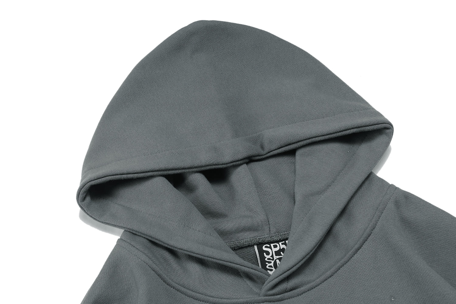 Sp5der Green Text Spider‑Web Dark Grey Pullover Hoodie
