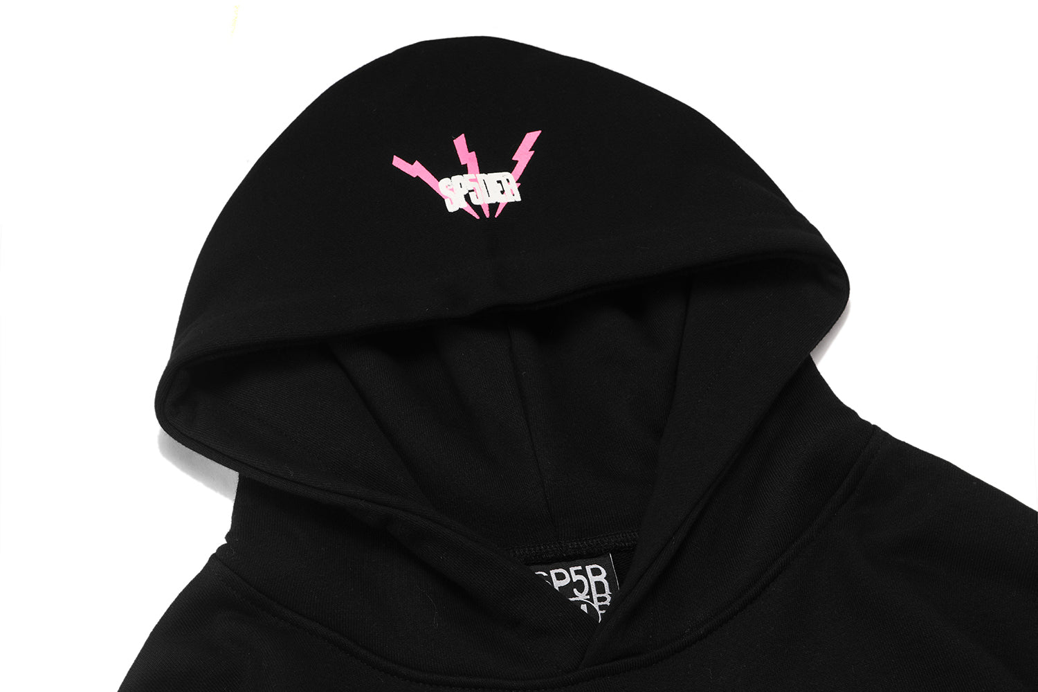Sp5der 555 Crown Spider‑Web Black Pullover Hoodie