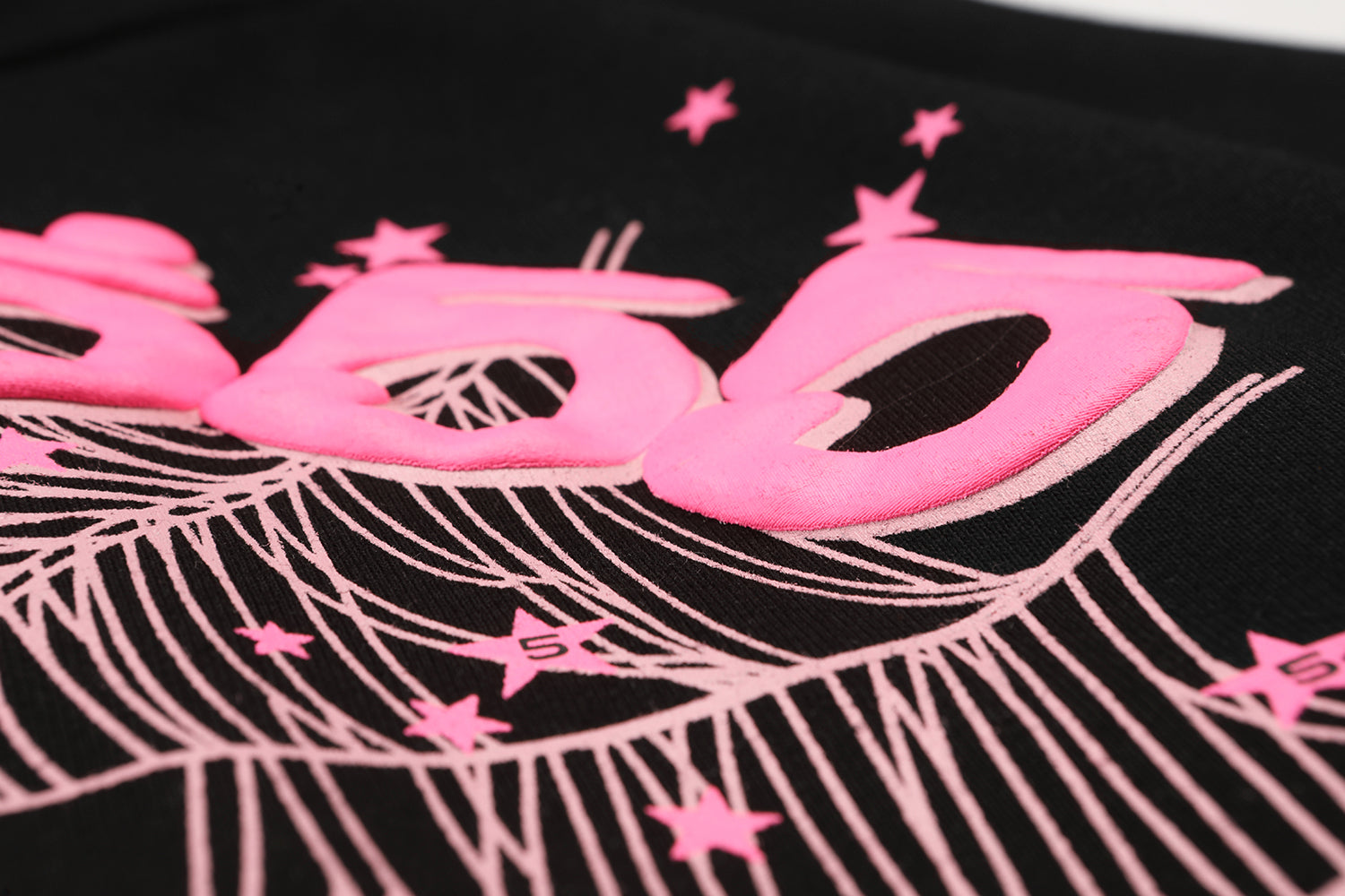 Sp5der 555 Crown Spider‑Web Black Pullover Hoodie