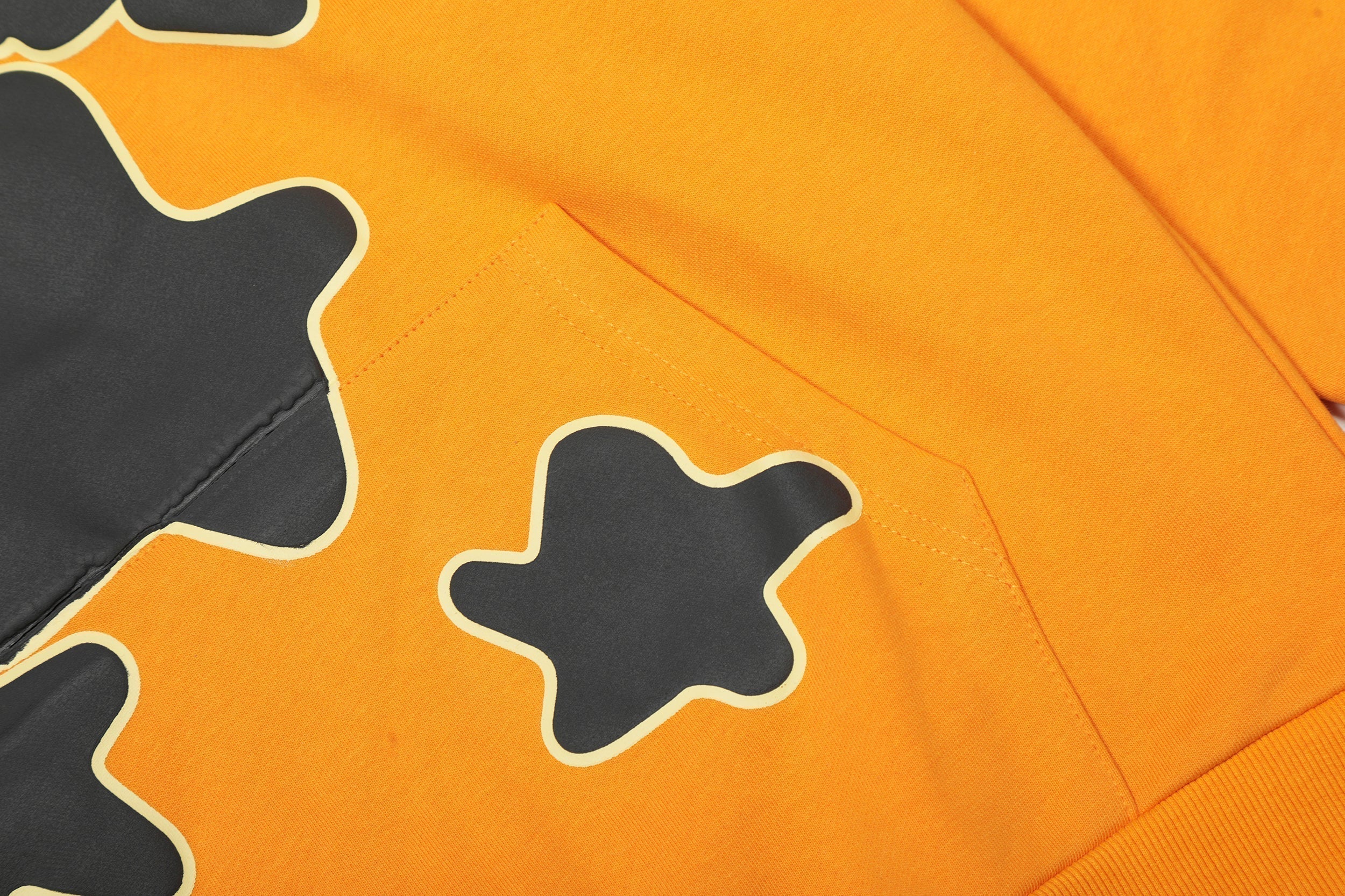 Sp5der Star Graphic Yellow Pullover Hoodie