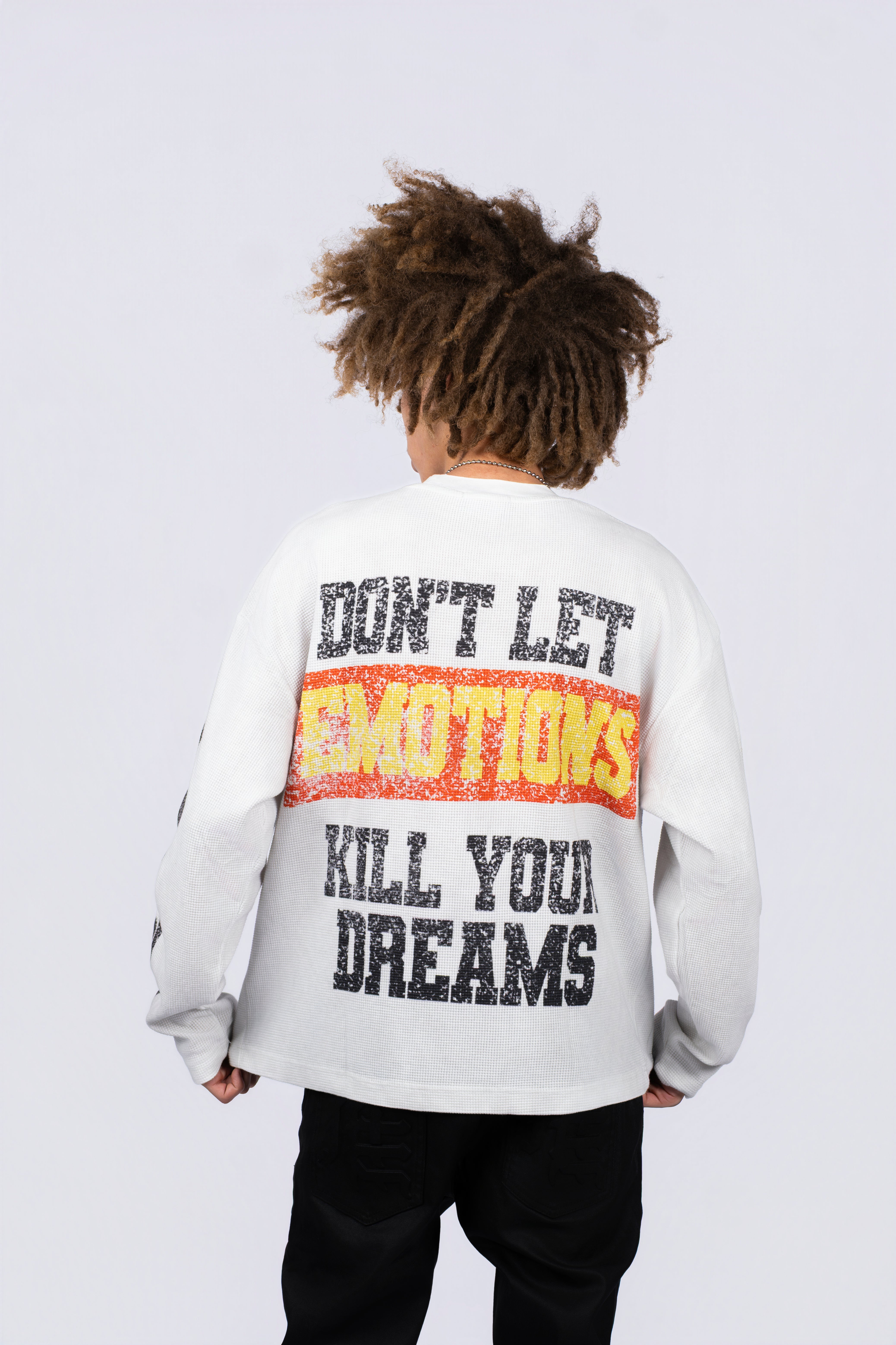 Emotion Never Dies Angel Vintage White Long‑Sleeve Shirt