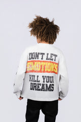 Emotion Never Dies Angel Vintage White Long‑Sleeve Shirt