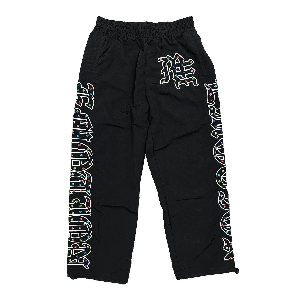 MIXED EMOTION Side Letter Graphic Elastic Waist Track Pants Unisex Streetwear