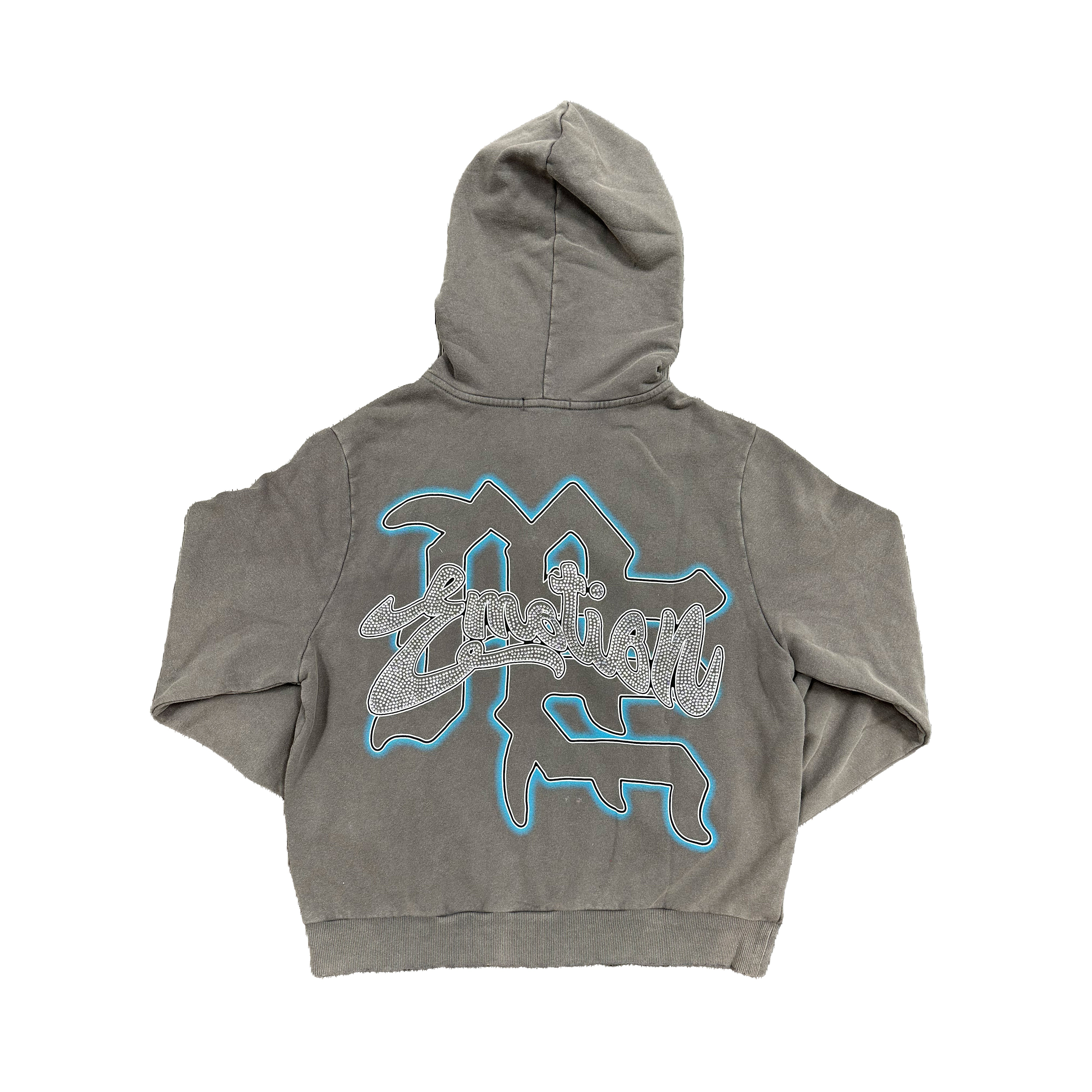 MIXED EMOTION Blindfolded Angel Graphic Full‑Zip Hoodie
