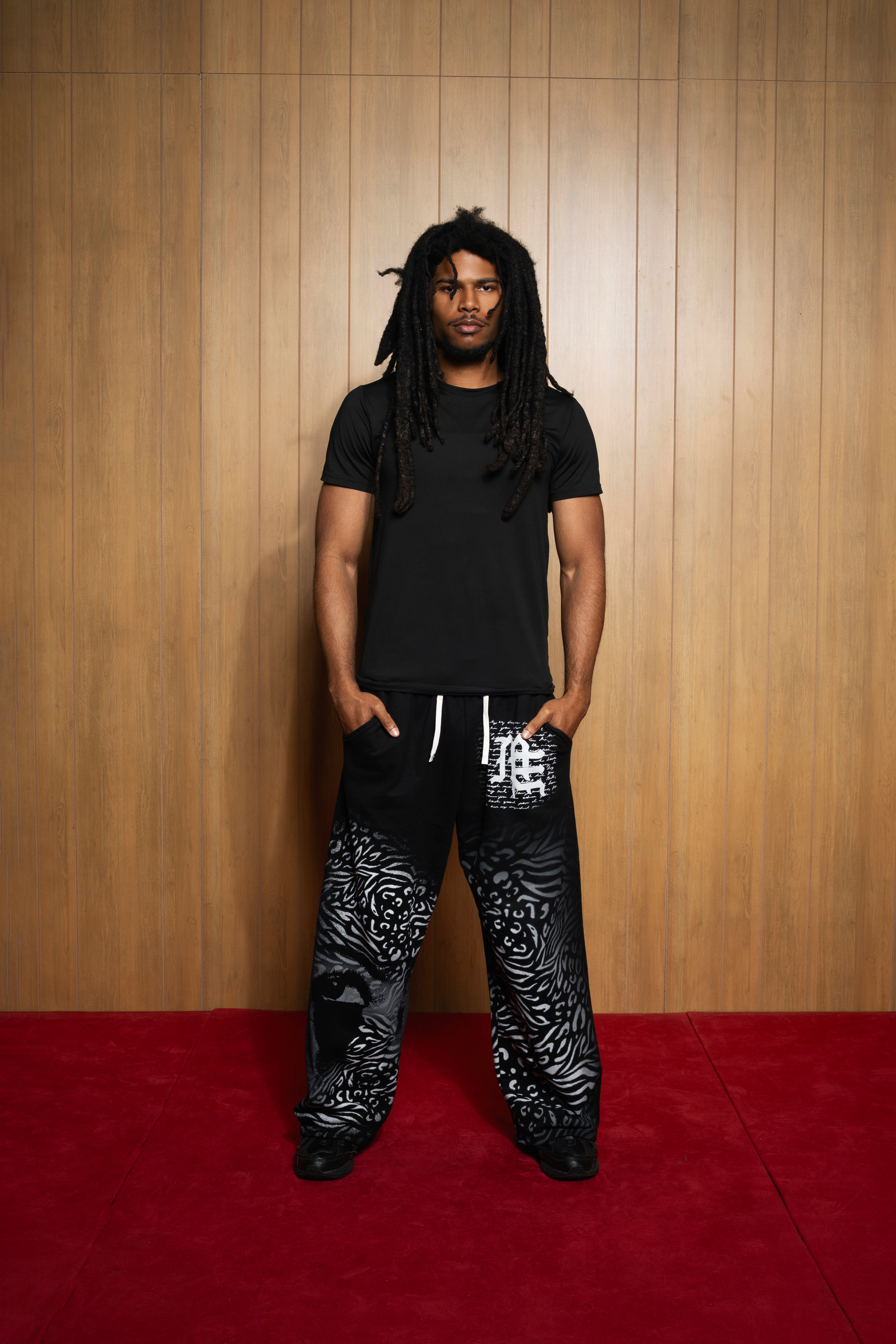 MIXED EMOTION Abstract Portrait Graphic Baggy Streetwear Pants