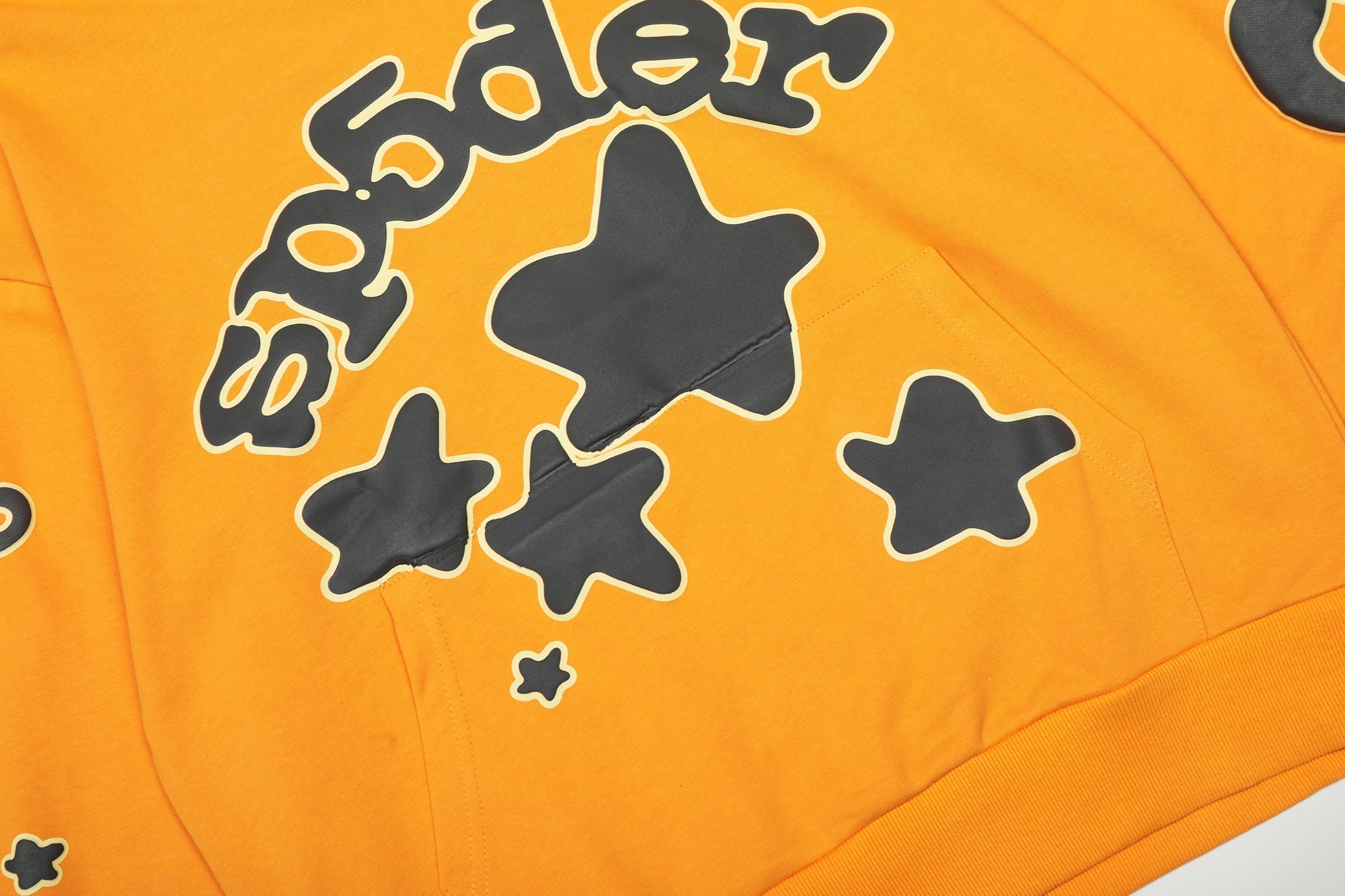 Sp5der Star Graphic Yellow Pullover Hoodie