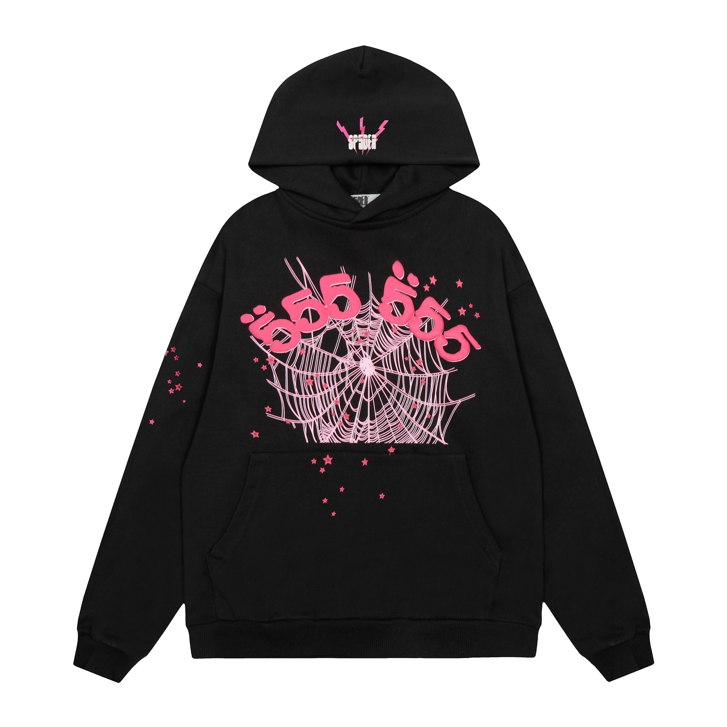 Sp5der 555 Pink Spider Graphic Pullover Hoodie