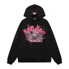 Sp5der 555 Pink Spider Graphic Pullover Hoodie