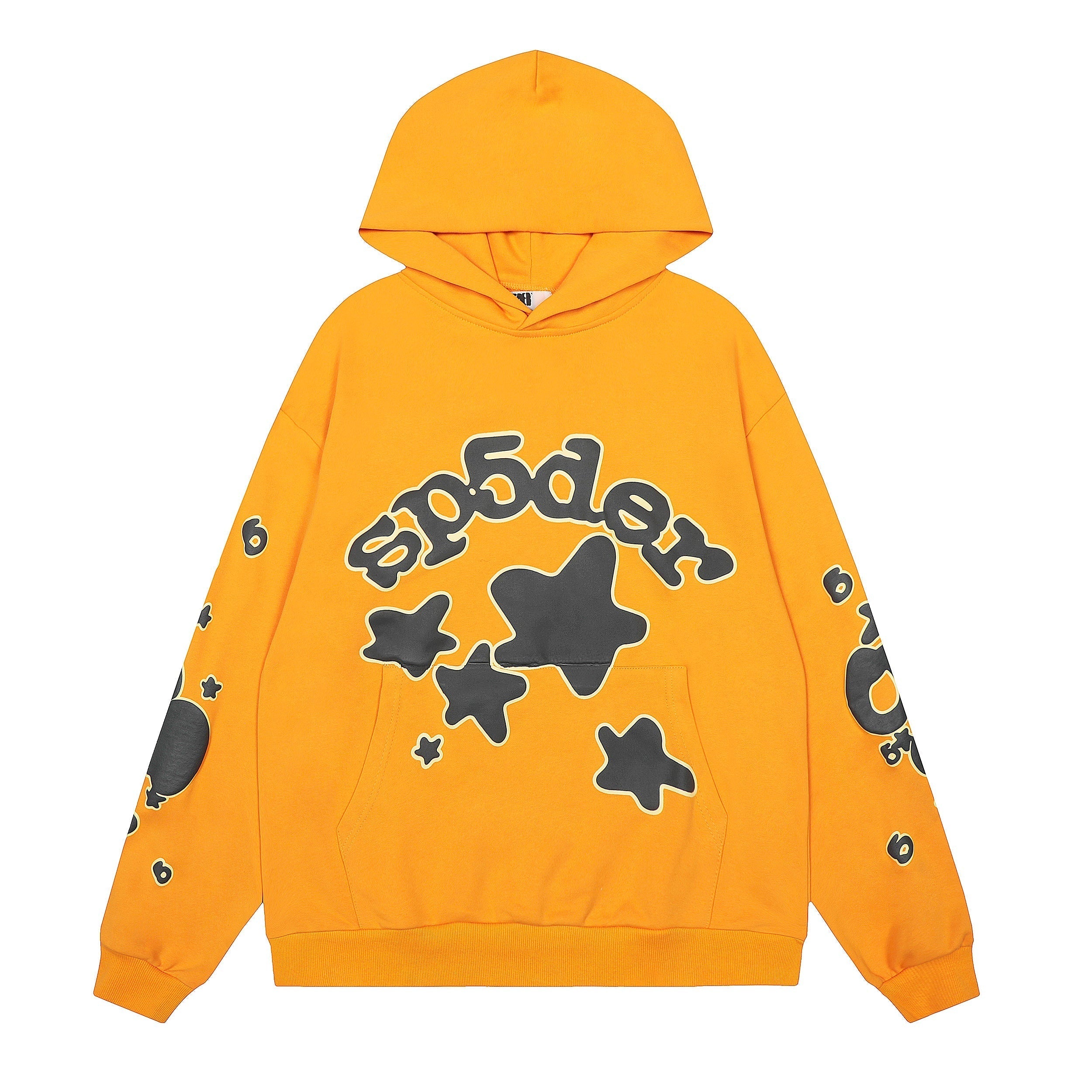 Sp5der Star Graphic Yellow Pullover Hoodie