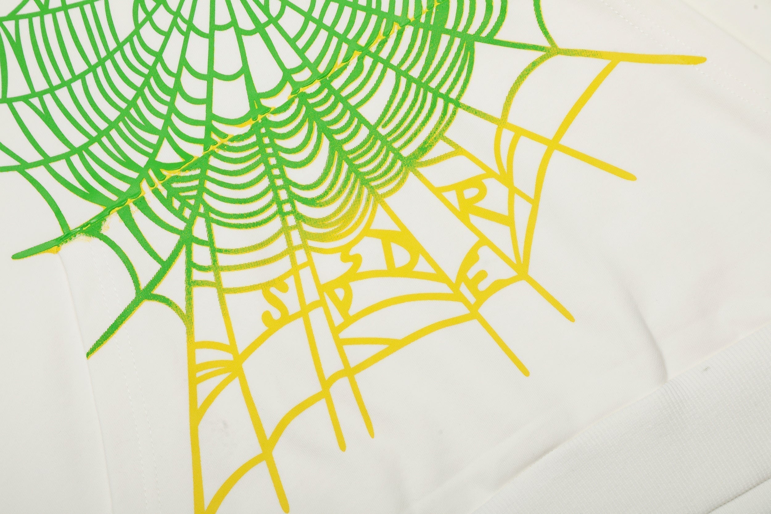 Sp5der Gradient Spider Web Graphic White Pullover Hoodie
