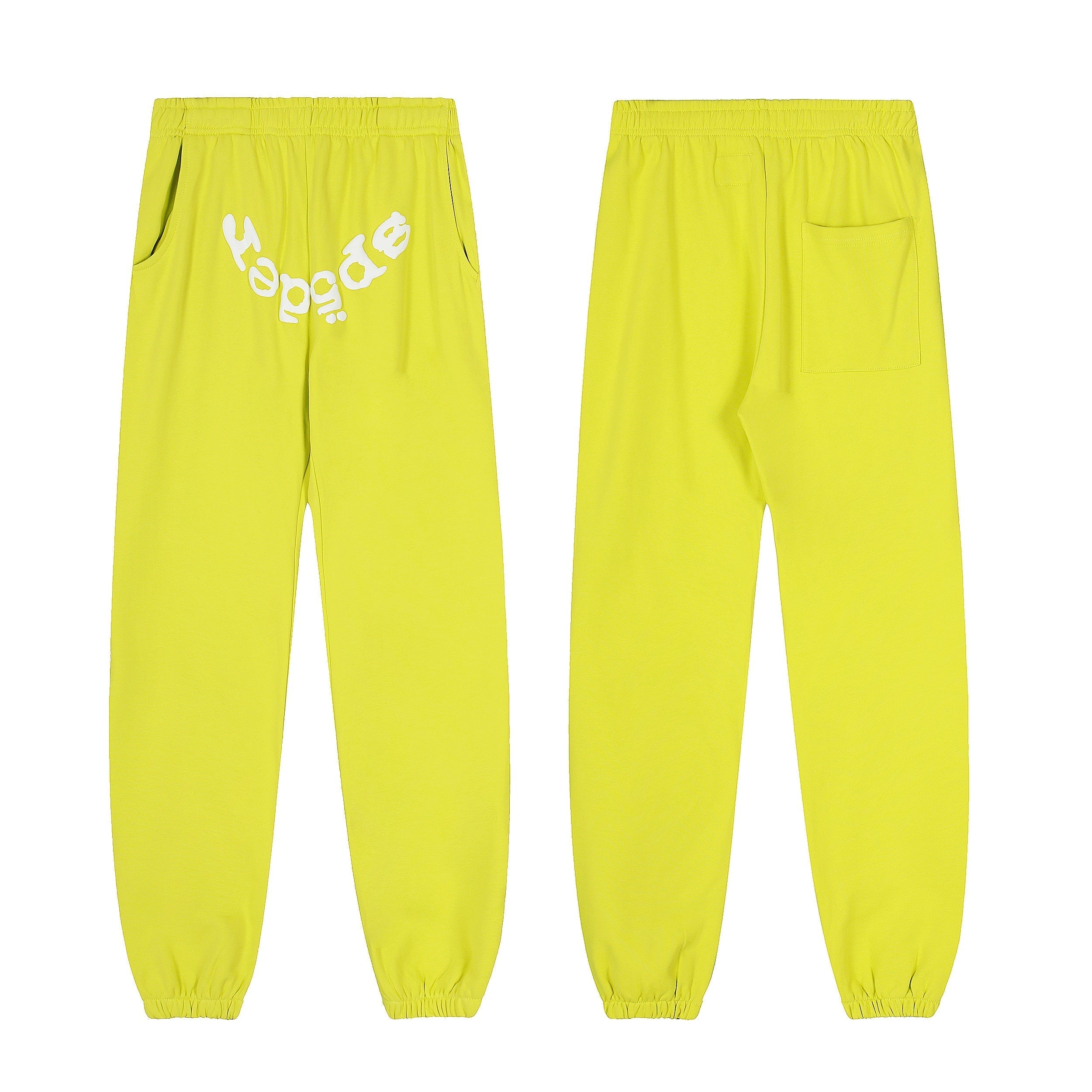 Sp5der Gradient Spider‑Web Yellow Pullover Hoodie