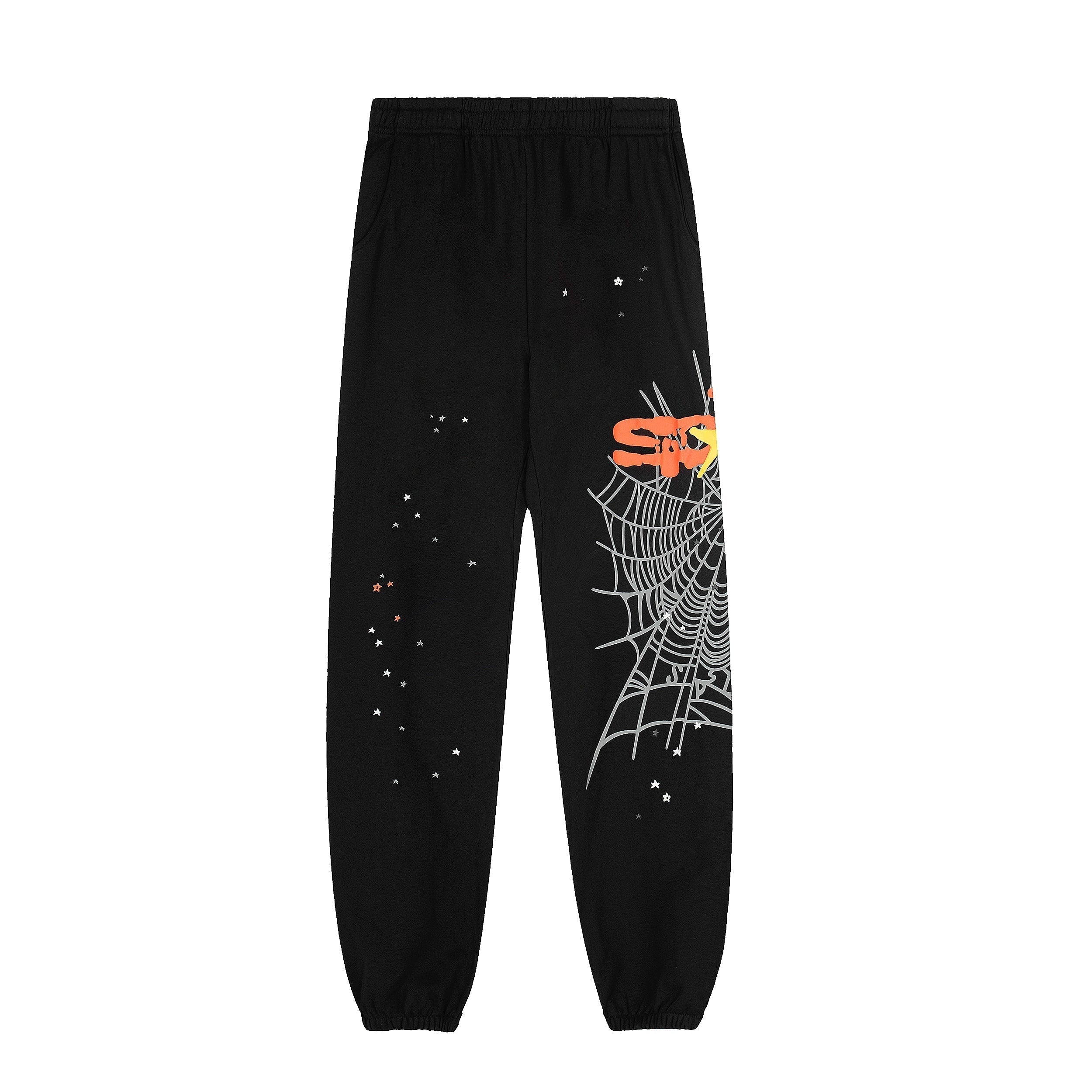 Sp5der Hood‑Print Star Splatter Pullover Hoodie