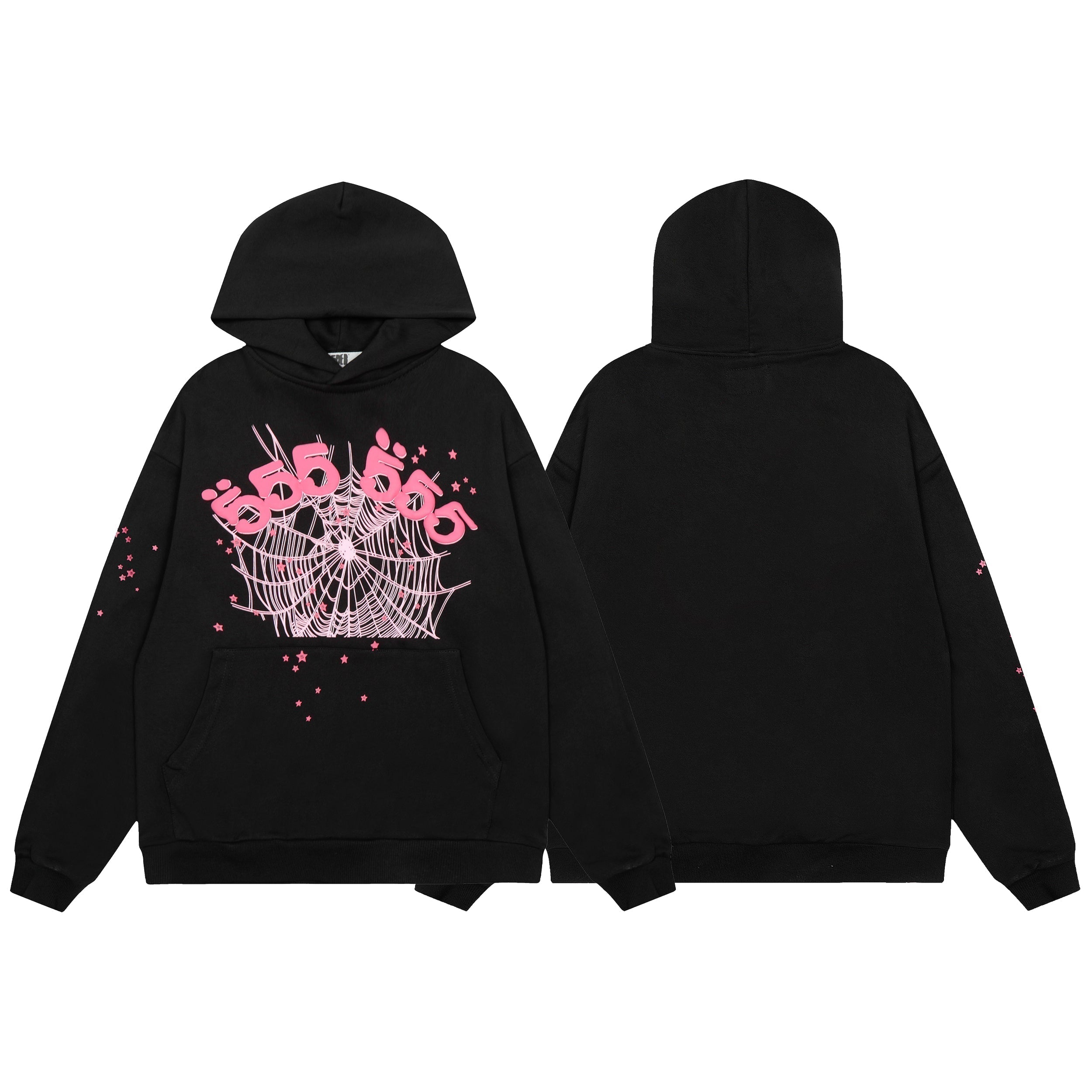 Sp5der 555 Pink Spider Graphic Pullover Hoodie