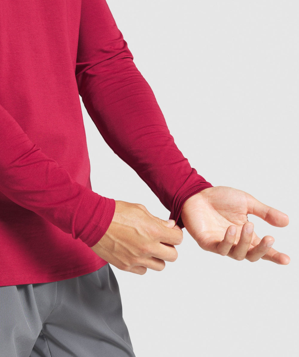 Gymshark Apollo Long Sleeve T-Shirt - Burgundy