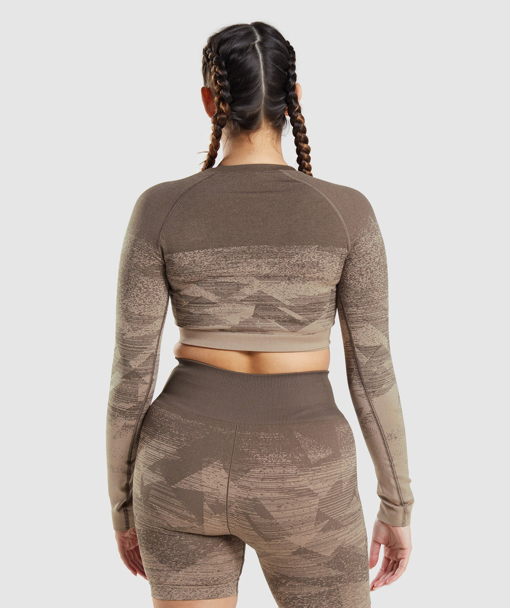Gymshark Adapt Ombre Crop Top - Triangle | Penny Brown Print