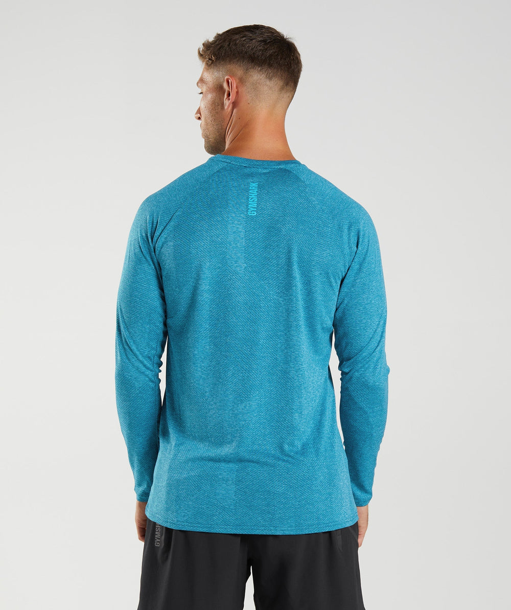 Gymshark Apex Long Sleeve T-Shirt - Atlantic Blue/Shark Blue