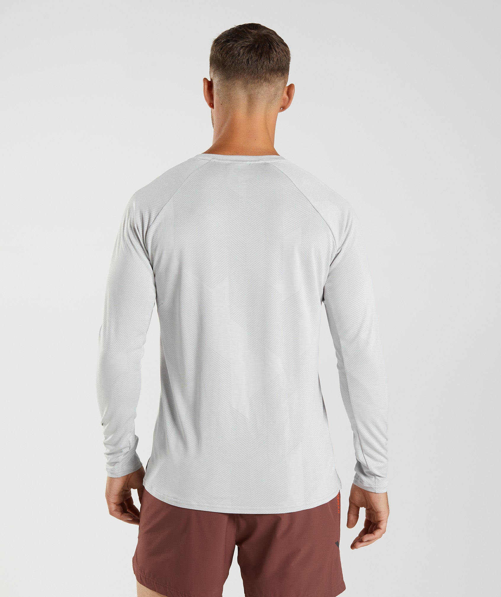 Gymshark Apex Long Sleeve T-Shirt - Light Grey/White