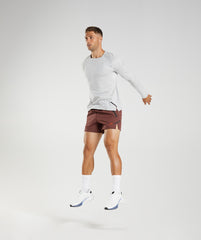 Gymshark Apex Long Sleeve T-Shirt - Light Grey/White