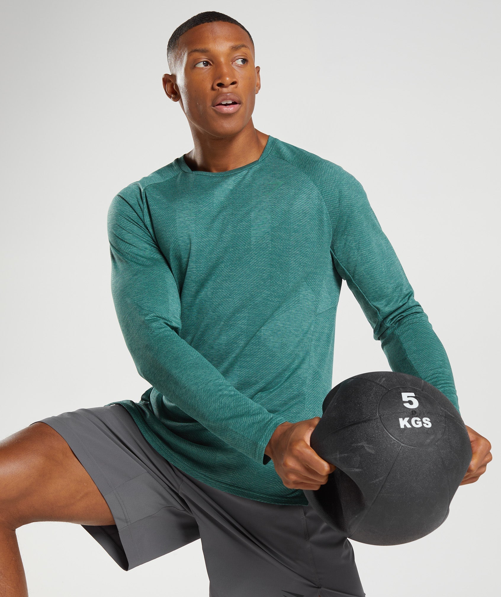 Gymshark Apex Long Sleeve T-Shirt - Woodland Green/Hoya Green