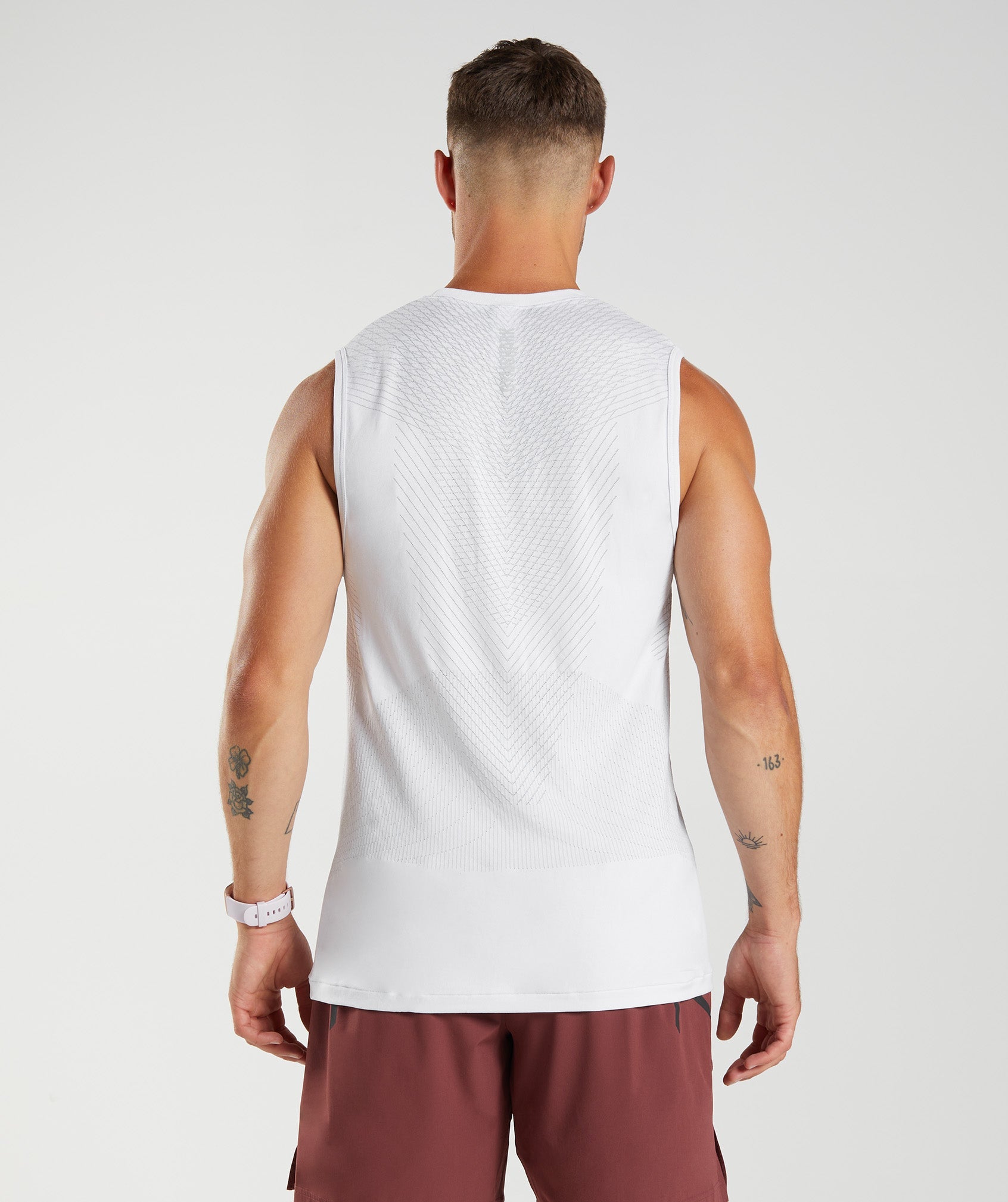 Gymshark Apex Seamless Tank - White/Light Grey