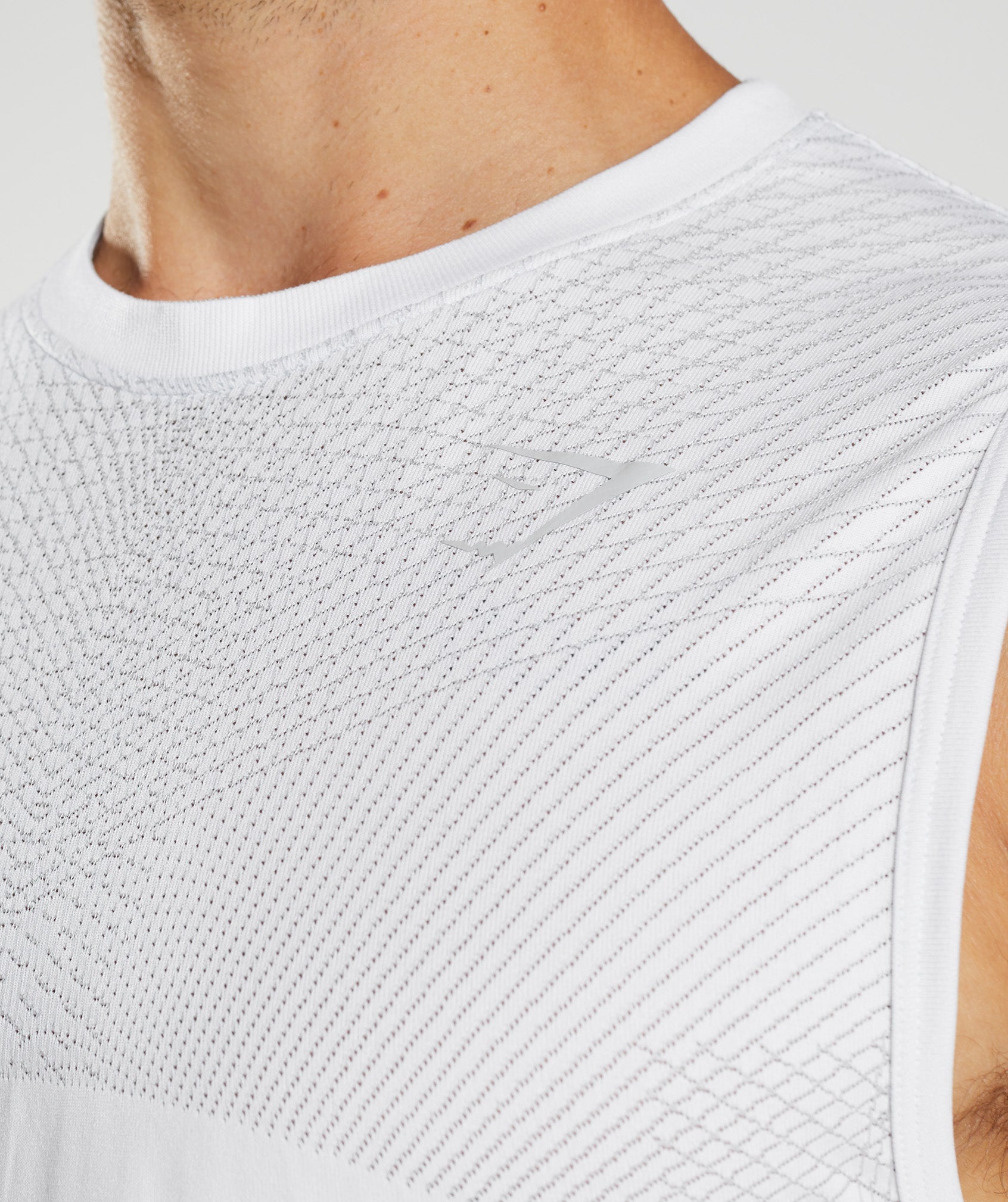 Gymshark Apex Seamless Tank - White/Light Grey