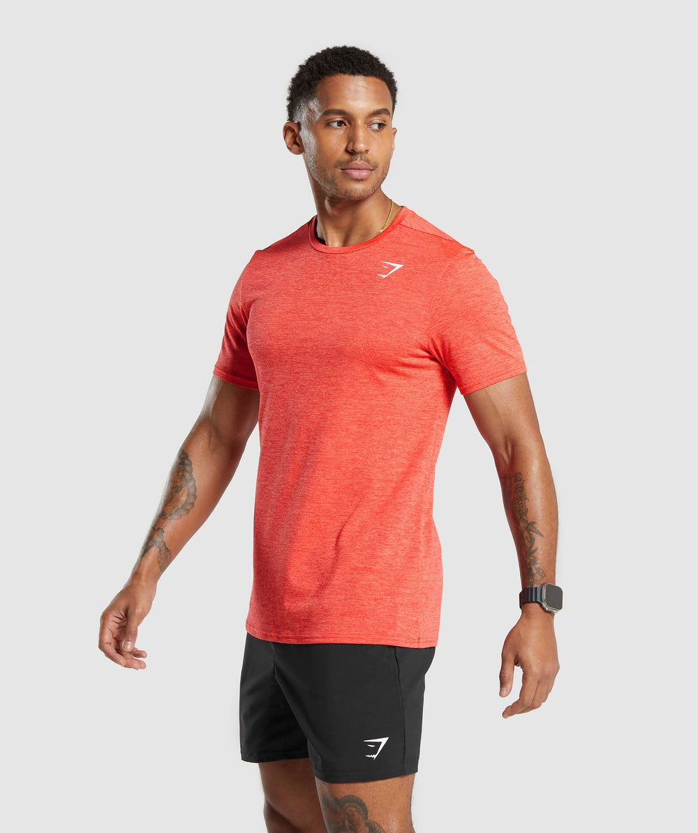 Gymshark Arrival Marl T-Shirt - Pow Red/Wannabe Orange Marl