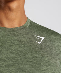 Gymshark Arrival Marl T-Shirt - Core Olive/Kalamata Olive Marl