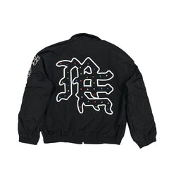 MIXED EMOTION Rhinestone Graphic Zip‑Up Windbreaker Jacket