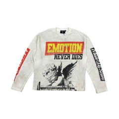 Emotion Never Dies Angel Vintage White Long‑Sleeve Shirt