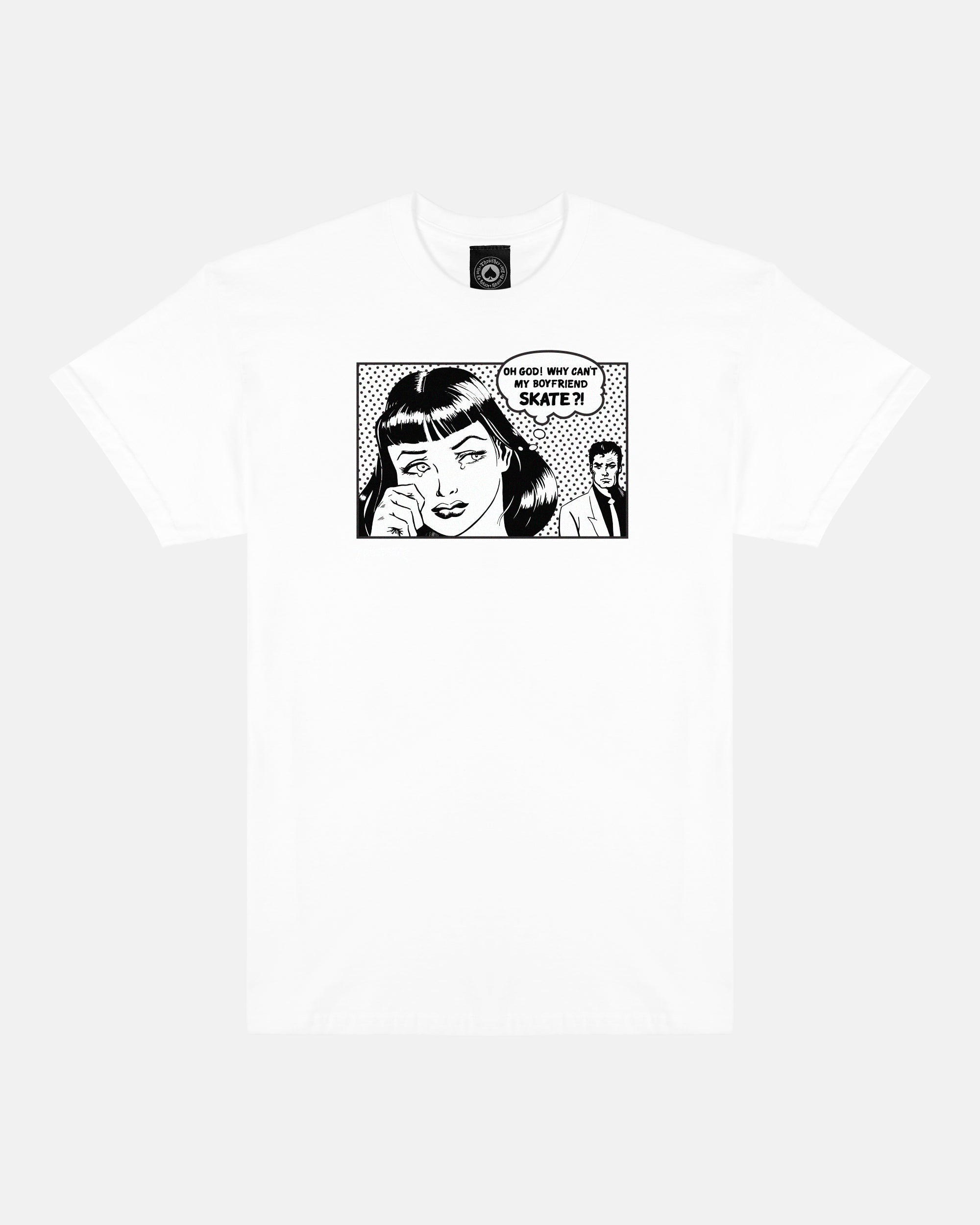 THRASHER Vintage Comic Graphic White Short‑Sleeve T‑Shirt