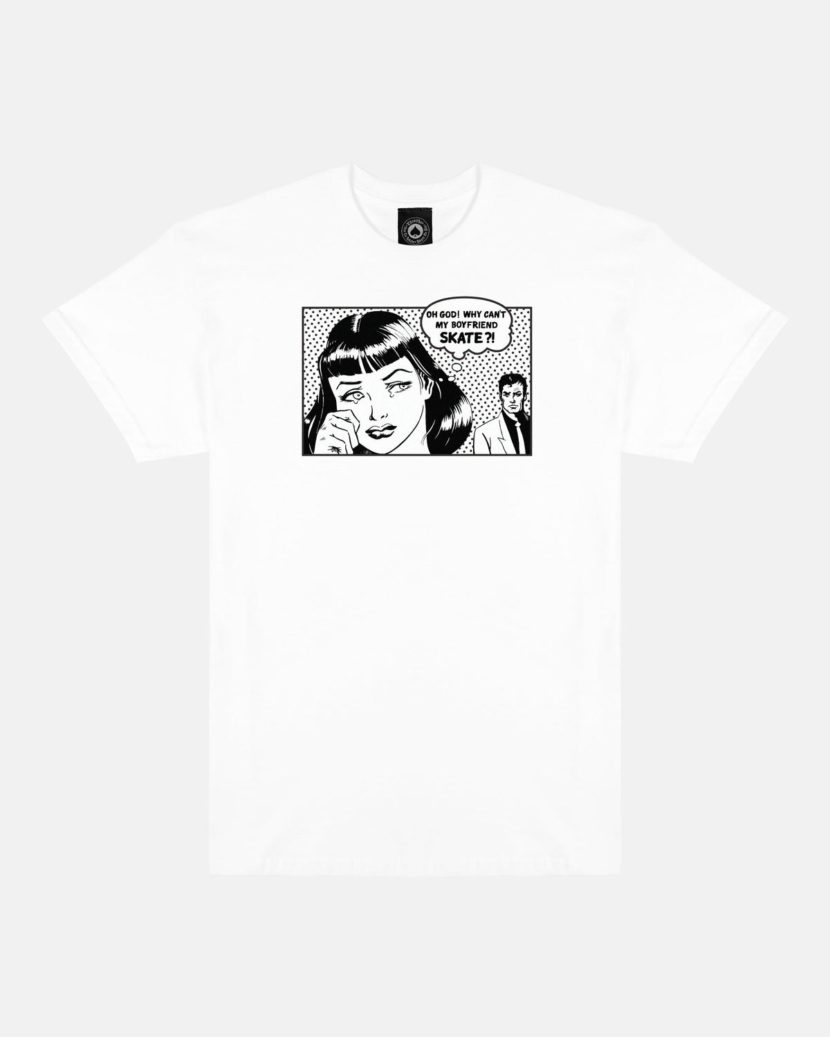 THRASHER Vintage Comic Graphic White Short‑Sleeve T‑Shirt