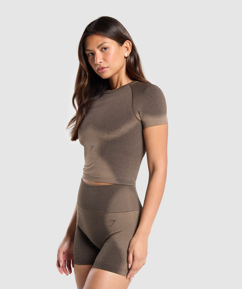 Gymshark Blur Seamless T-Shirt - Archive Brown/Soul Brown