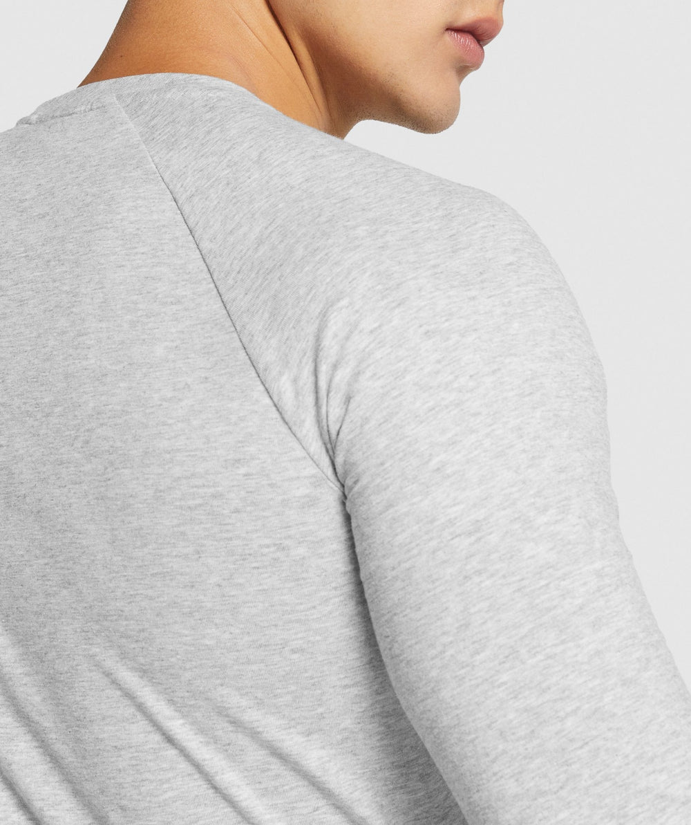 Gymshark Critical 2.0 Long Sleeve T-Shirt - Light Grey Marl