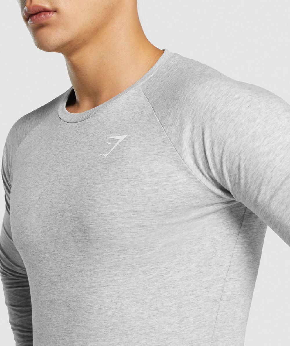 Gymshark Critical 2.0 Long Sleeve T-Shirt - Light Grey Marl