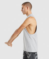 Gymshark Critical 2.0 Drop Arm Tank - Light Grey Marl