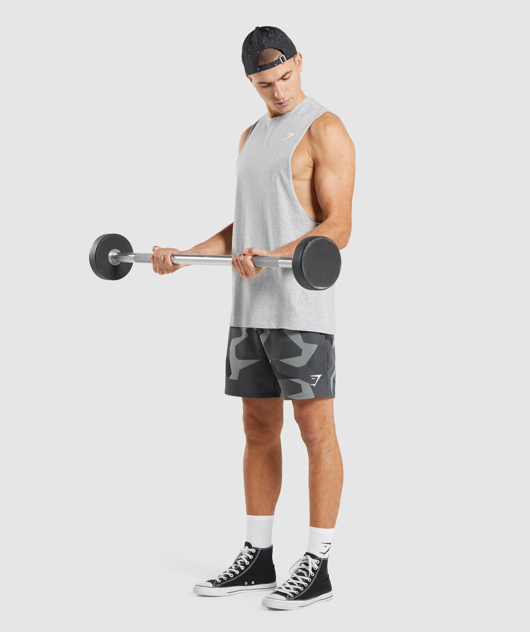 Gymshark Critical 2.0 Drop Arm Tank - Light Grey Marl
