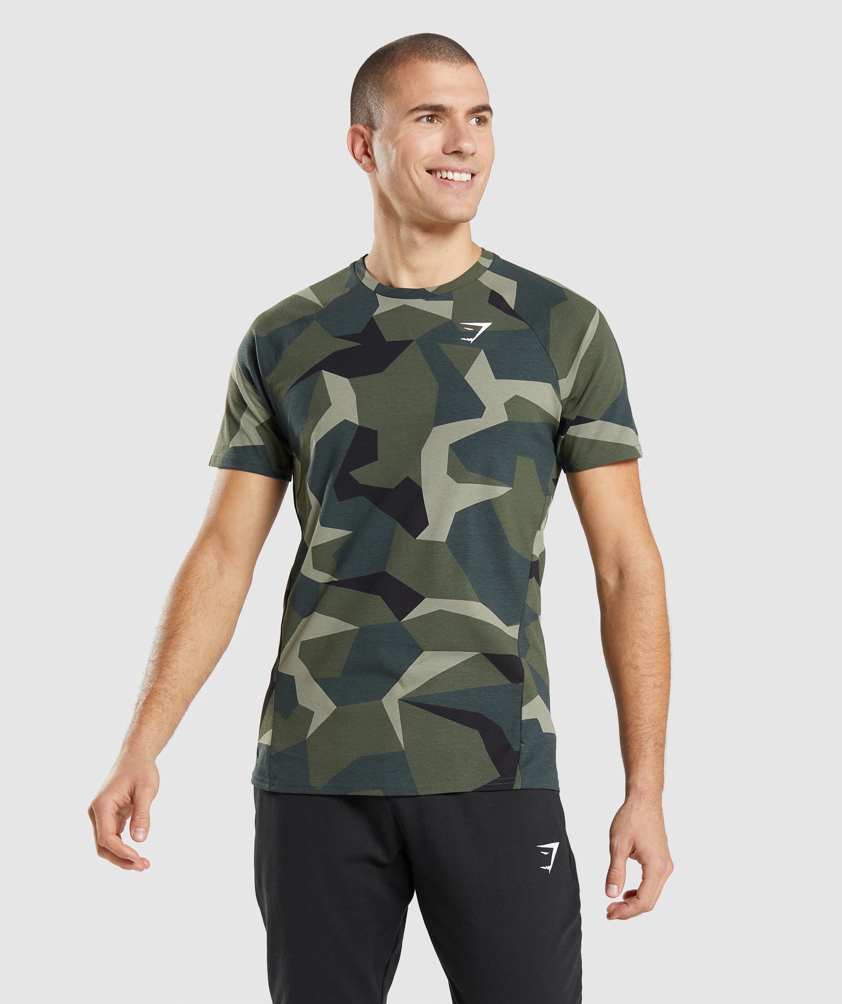 Gymshark Critical T-Shirt - Green Print