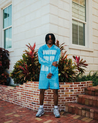 MIXED EMOTION Tribal Graphic Blue Streetwear Shorts