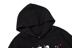 Sp5der Pink Spider‑Web Colorful Splatter Black Pullover Hoodie