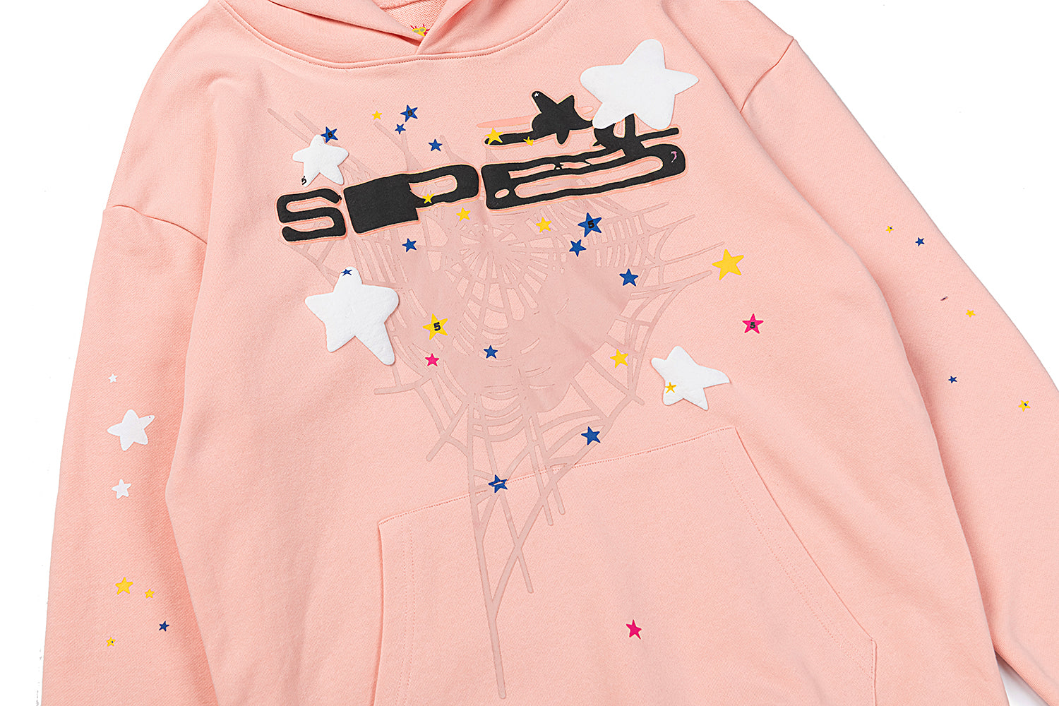 Sp5der Star Splatter 2‑Color Pullover Hoodie