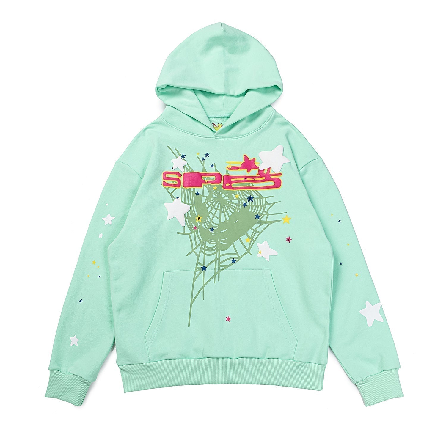 Sp5der Star Splatter 2‑Color Pullover Hoodie