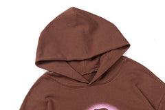 Sp5der Portrait Graphic Brown Pullover Hoodie