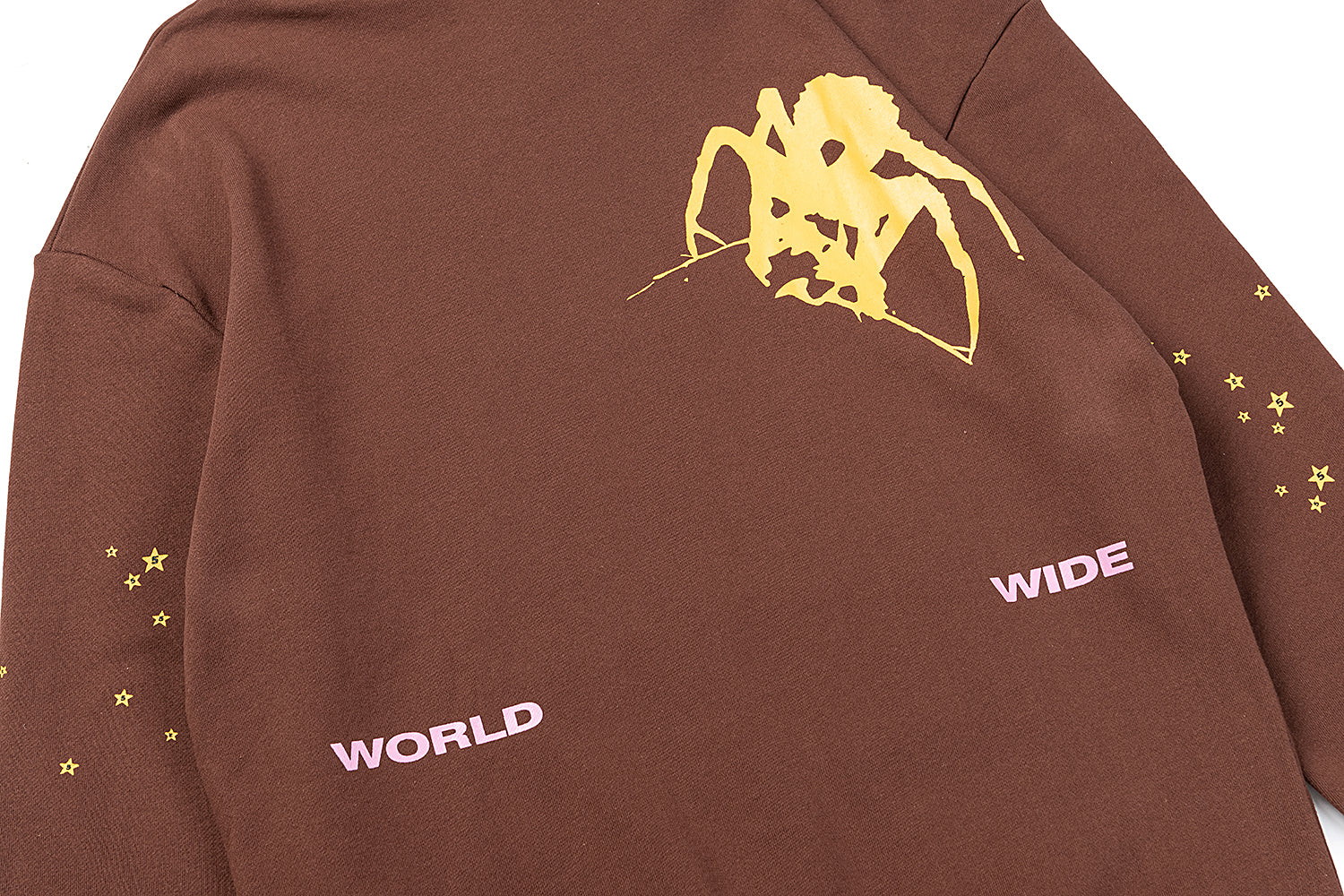 Sp5der Portrait Graphic Brown Pullover Hoodie