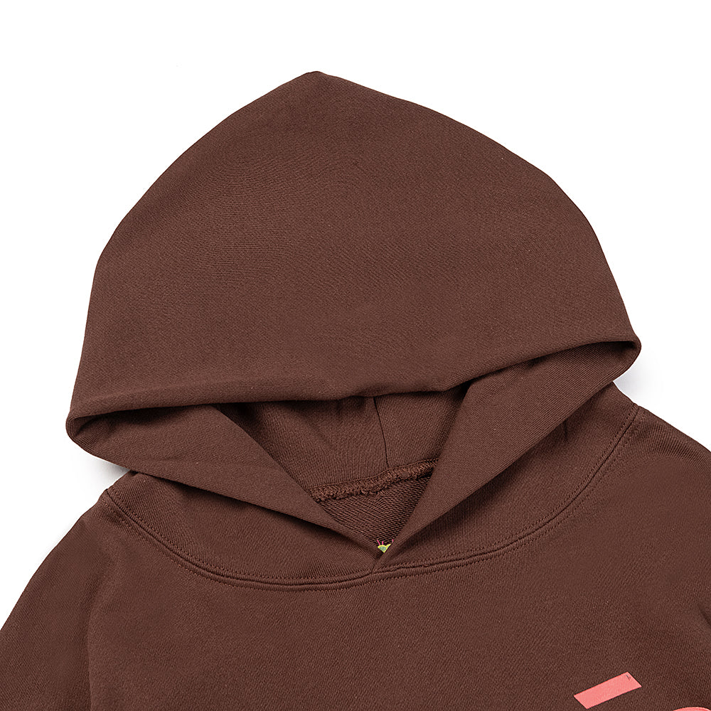 Sp5der Araignée Text Brown Pullover Hoodie