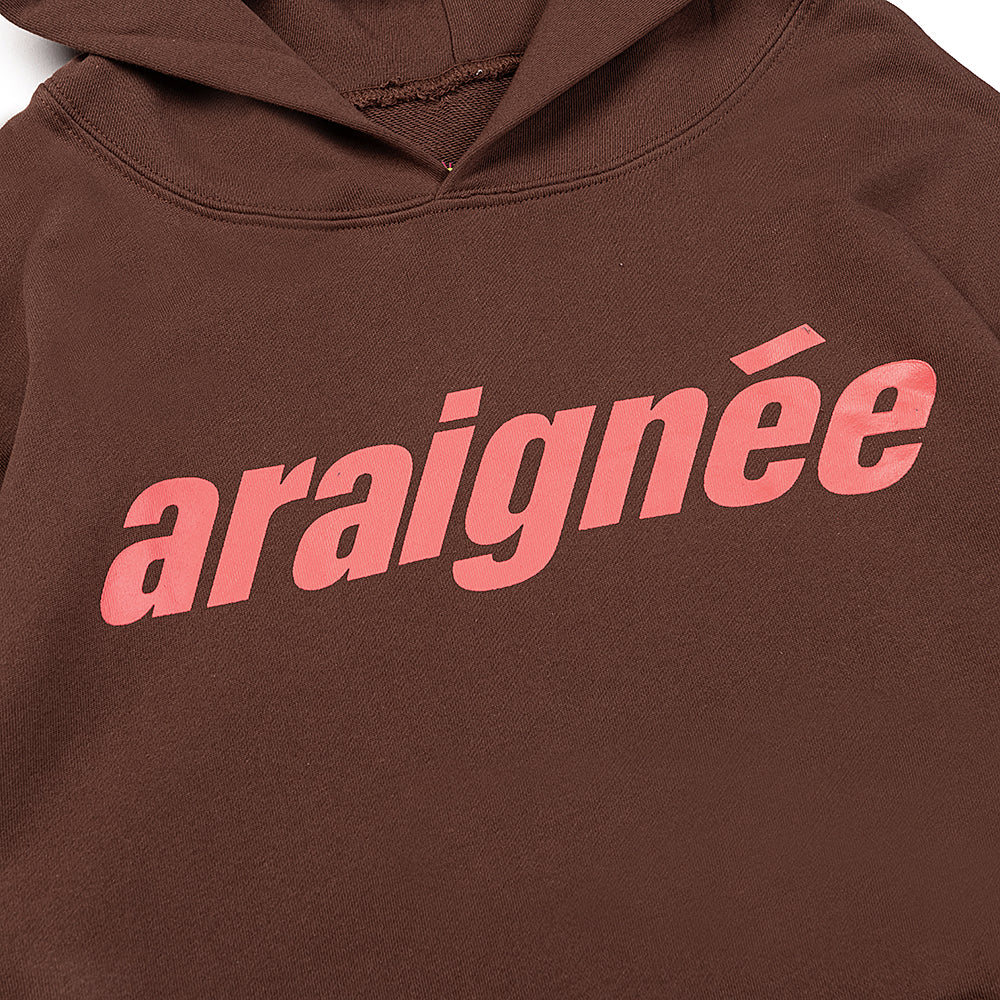 Sp5der Araignée Text Brown Pullover Hoodie