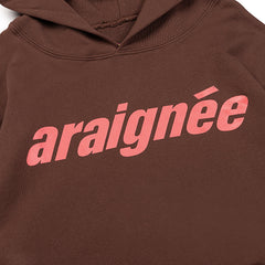 Sp5der Araignée Text Brown Pullover Hoodie