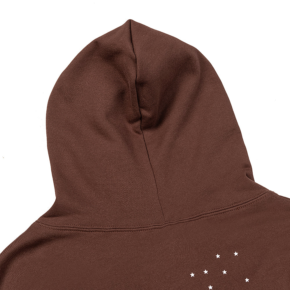 Sp5der Araignée Text Brown Pullover Hoodie
