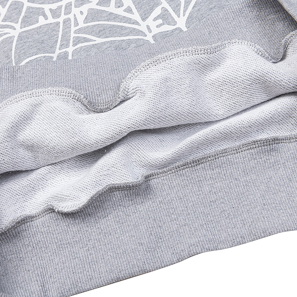 Sp5der Spider‑Web Grey Pullover Hoodie