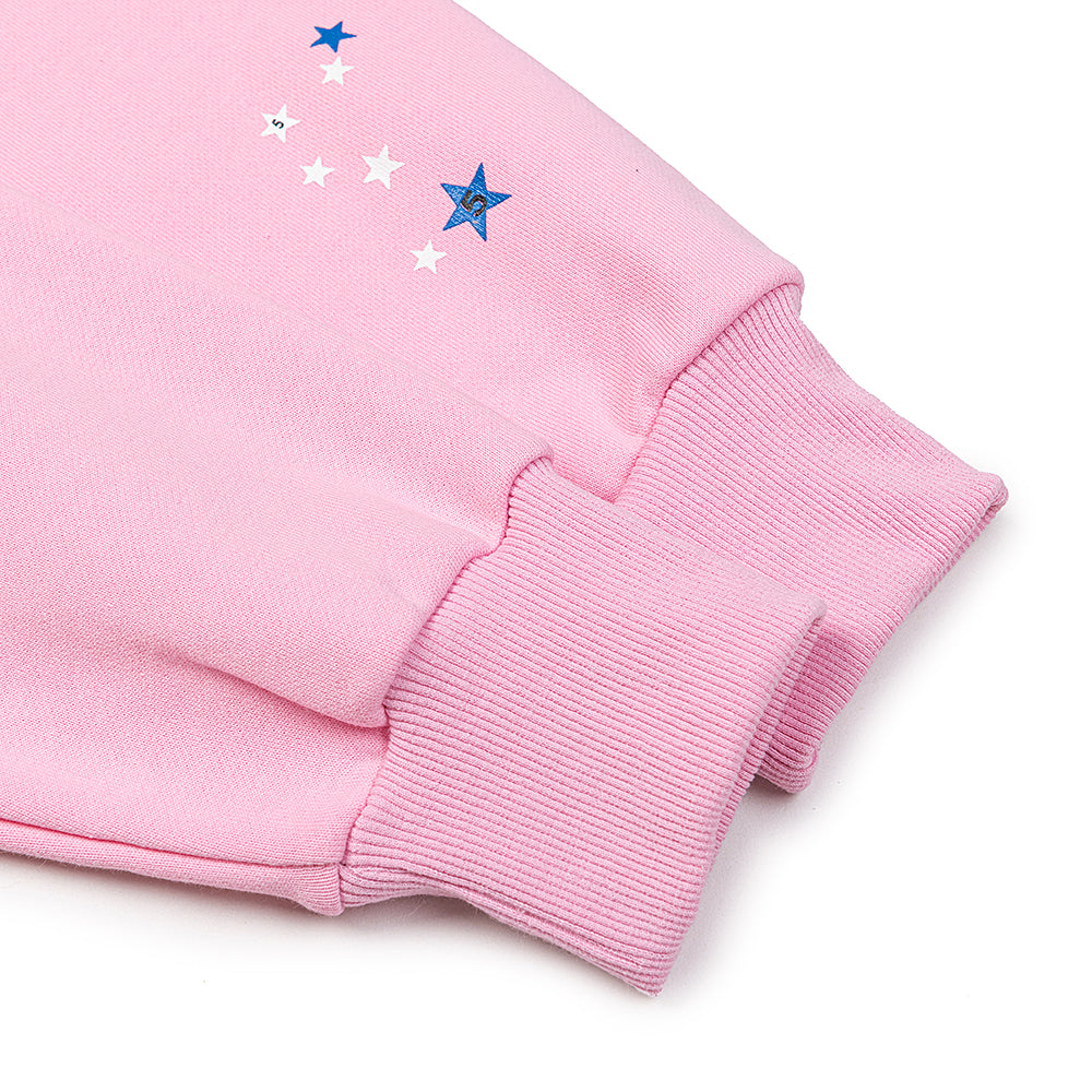 Sp5der Spider‑Web Blue Splatter Pink Pullover Hoodie
